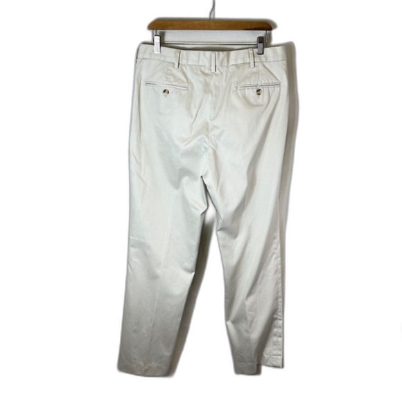 Lands' End Light Beige Flat Front Straight Leg Traditional Fit Chino Pants Sz 35 - Picture 5 of 14